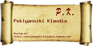 Peklyanszki Klaudia névjegykártya